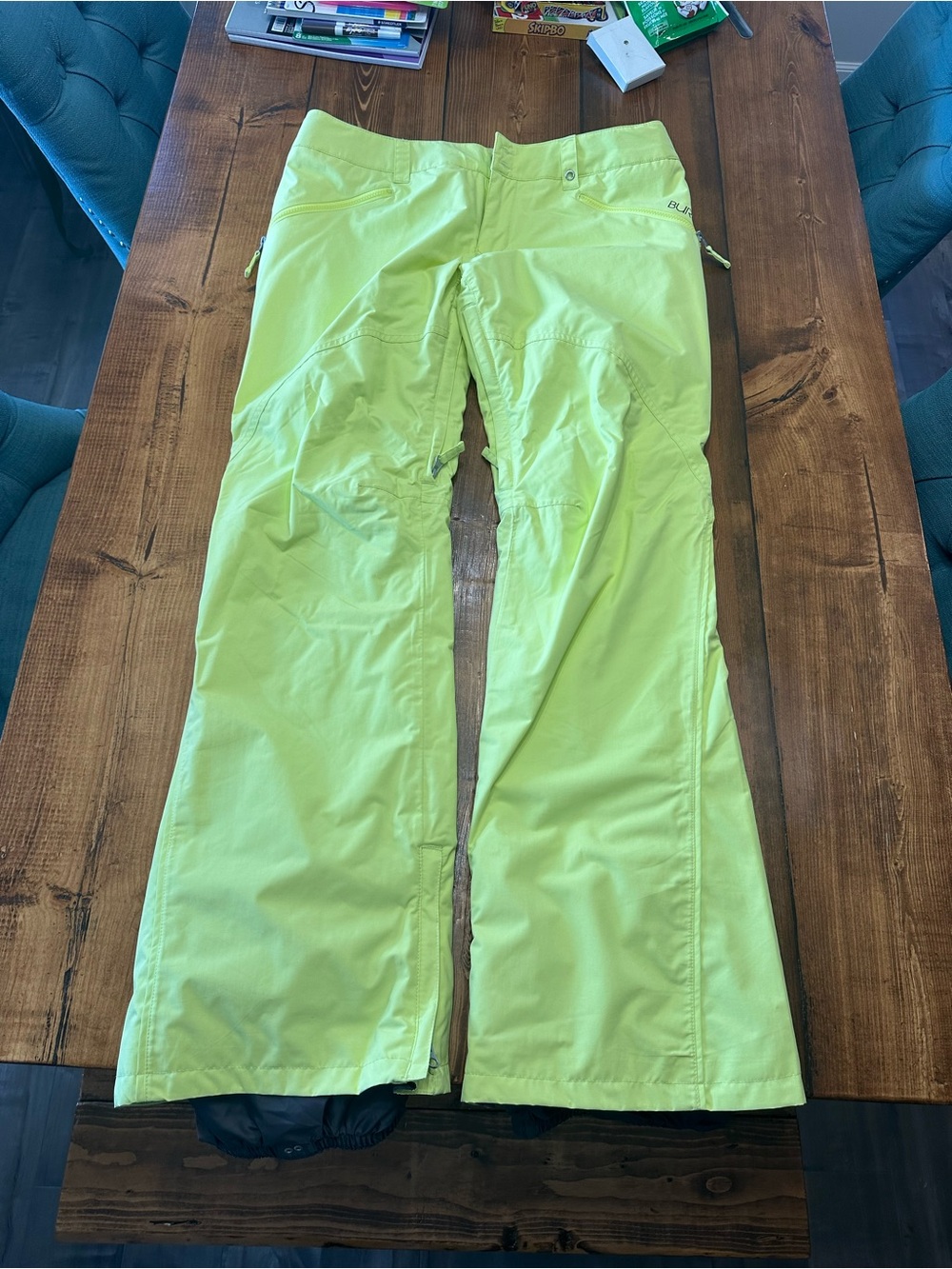 Burton Women’s Neon Lime Wide-Leg Snow Pants